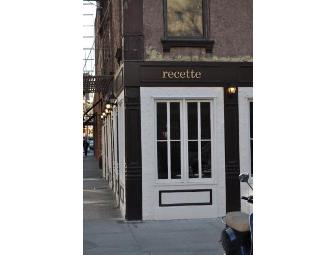 Recette, NYC (Dinner for 2)