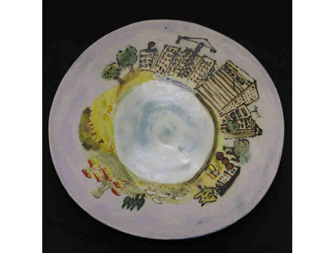 Ceramic Serving Dish: Israel: City vs. Country (by Noni Armony)