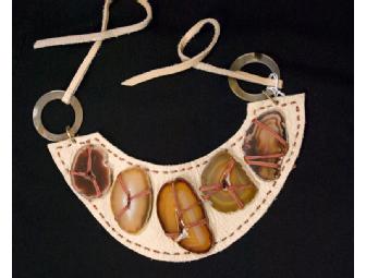 Handmade Natural Leather Choker from Jewelry Artist Nancy Golden