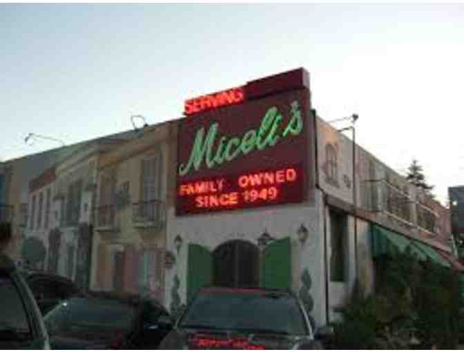 Gift Certificate for Dinner for Two at Miceli's Restaurant