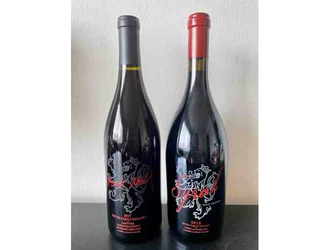 Two bottles of Meyer Family Cellars Mendocino County (Syrah & Pinot Noir)