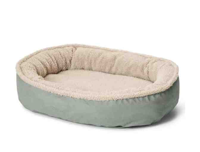 Orvis ComfortFill-Eco Wraparound Dog Bed with Fleece in Basil (Large)