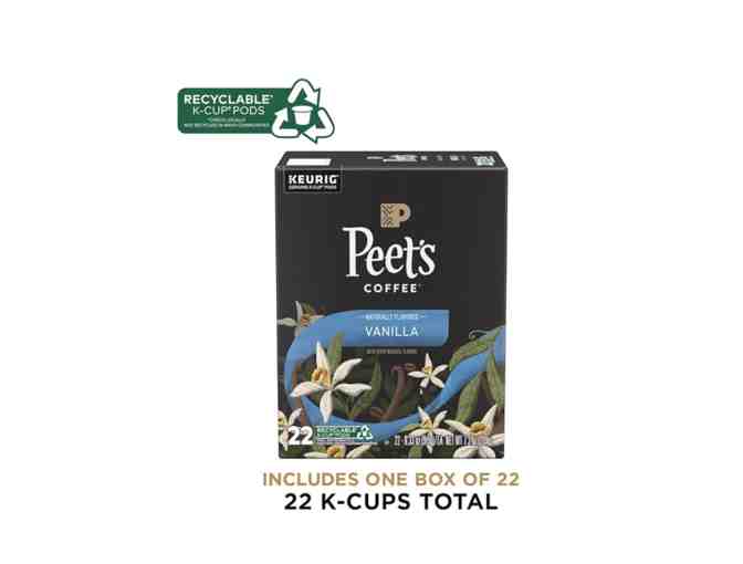 Bulk Lot 5: 7 Boxes of Peet's French Vanilla K-Cup Pods- 4 Smaller Boxes Per Case