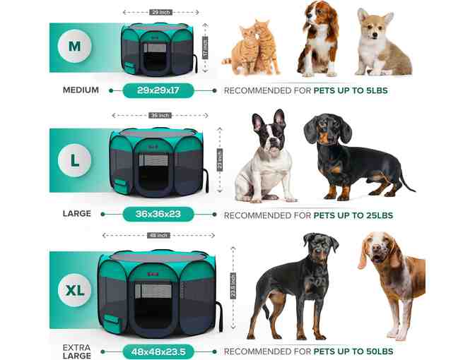 Ruff 'N Ruffus Rounded Portable Foldable Playpen + Carrier & Travel Bowl, Medium