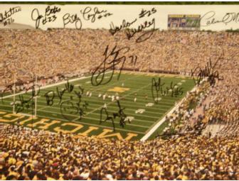 Jake Long, Remy Hamilton, Bubba Paris & more! Multisigned oversized Michigan photo