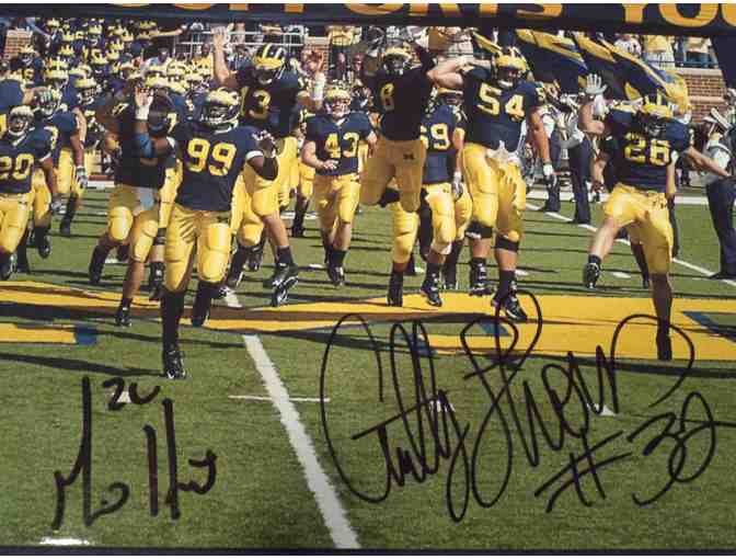 Michigan Running Backs photograph signed by  Mike Hart, Anthony Thomas an Chris Perry