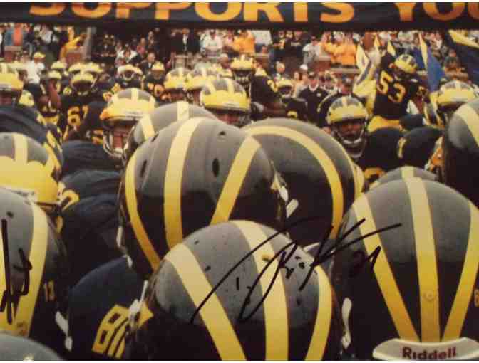 Michigan Running Backs photograph signed by  Mike Hart, Anthony Thomas and T.Biakabutuka