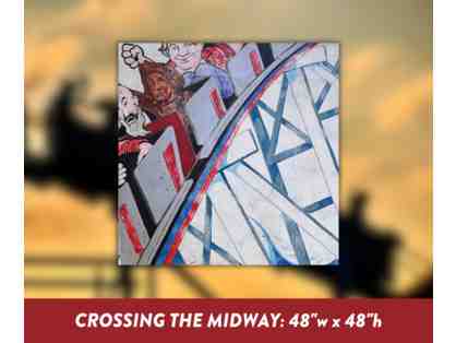 Kennywood's Historic Thunderbolt Mural Auction - Crossing the Midways, 48"w x 48"h