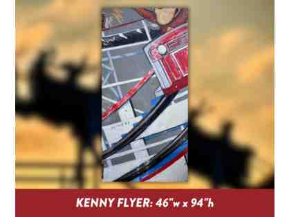 Kennywood's Historic Thunderbolt Mural Auction Piece - Kenny Flyer, 46"w x 94"h