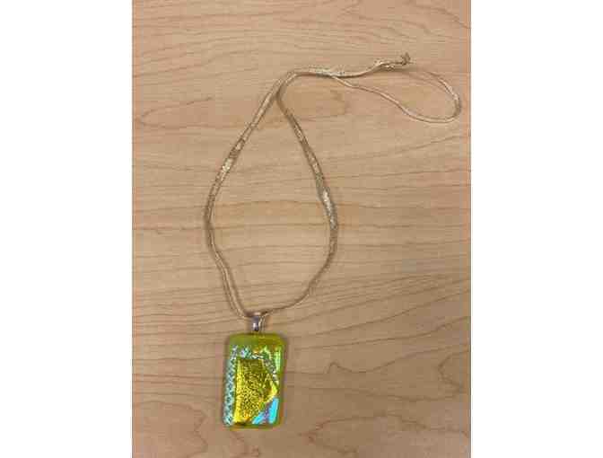 Green glass fused pendant