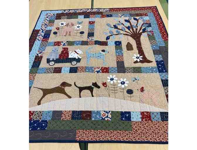 Handcrafted dog themed quilt