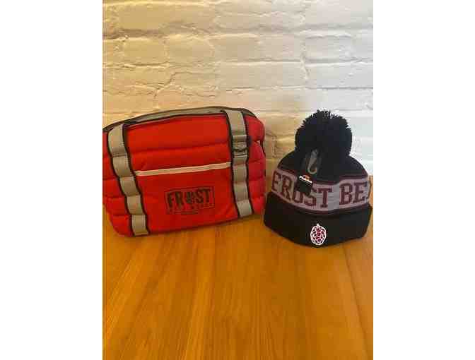 Frost Beer Works Pom Beanie and Cooler