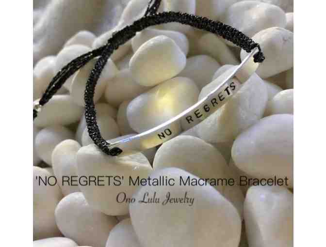 NO REGRETS Metallic Macrame Bracelet