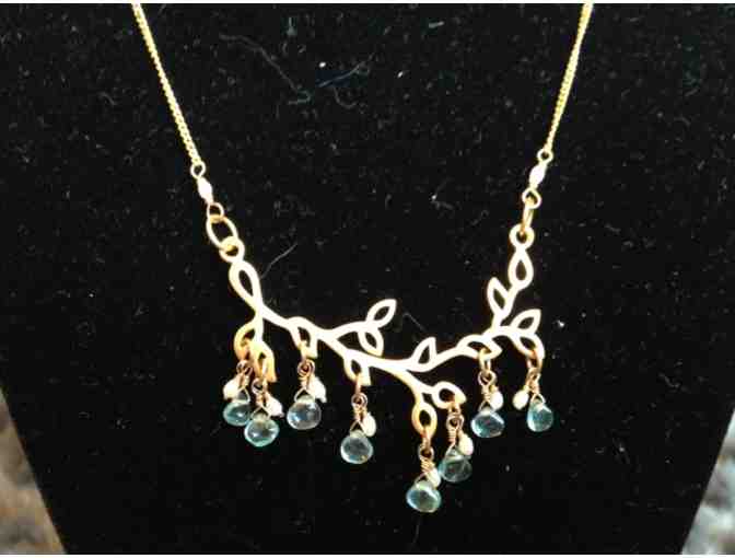 Ilona Designs Apatite & Pearl 14K Gold Necklace.