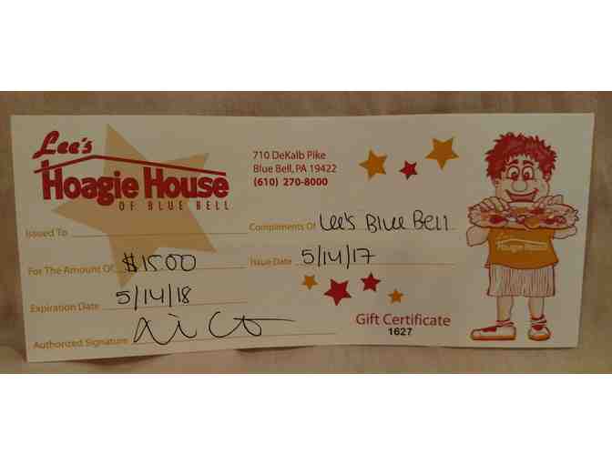 $15 Gift Certificate to Lee's Hoagie House of Blue Bell