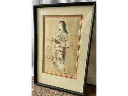 Framed woman in kimono (approx 18