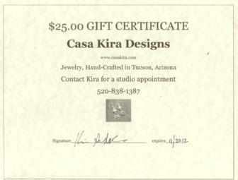 Casa Kira Designs- $25 Gift Certificate