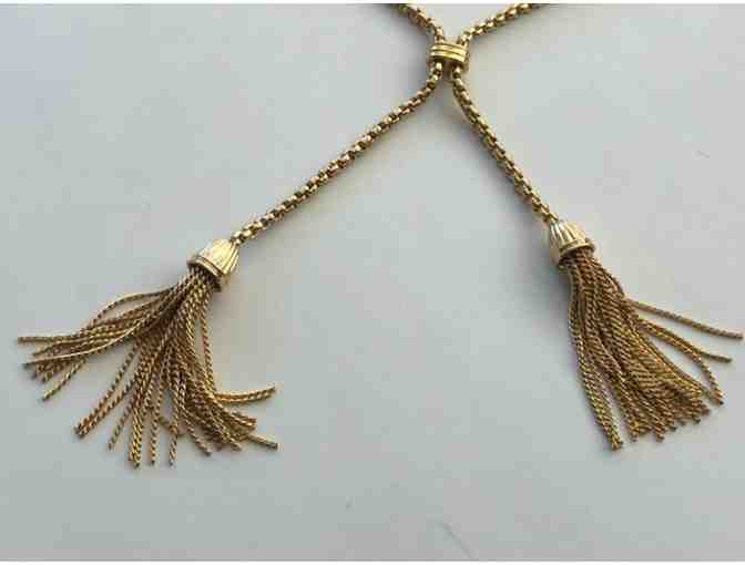 J Crew gold tassle necklace