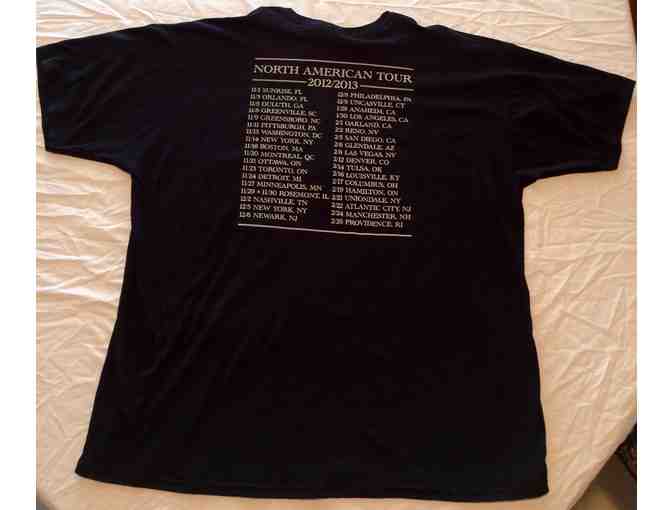 The Who Quadrophenia Tour t-shirt signed by Roger Daltrey with backstage pass sticker