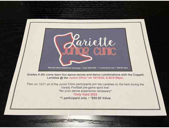 Lariette Jr. Clinic - Gift Certificate for 1 registration