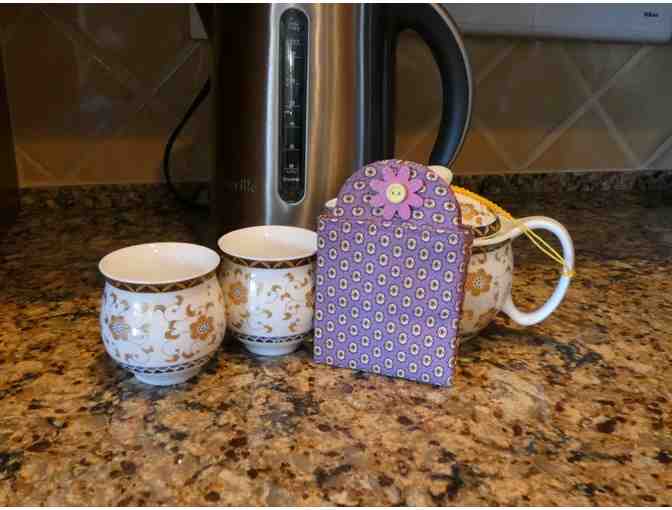 Handmade Tea Bag Wallet - Purple Unique Pattern