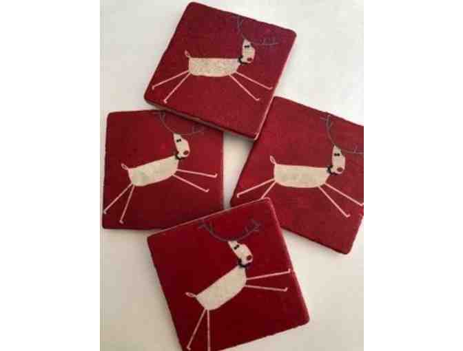 Tile Coasters - Reindeer - Set of 4