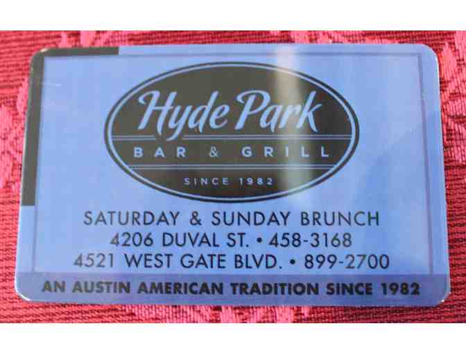Hyde Park Bar & Grill - $75 Gift Certificate