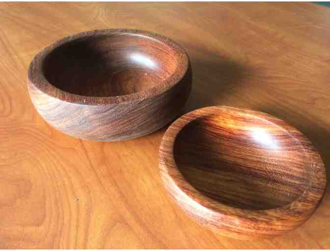 Set of Carved Rosewood Nesting  Bowls