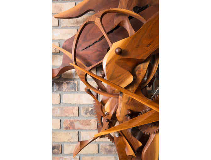 Timeshapes Wooden Kinetic Clock Sculpture by James Borden