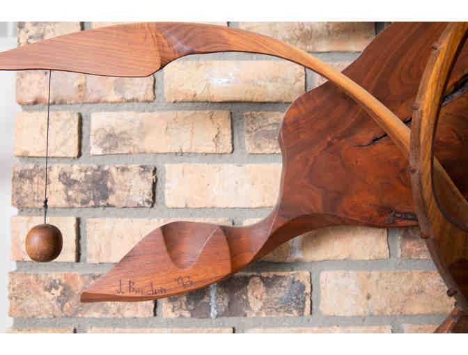Timeshapes Wooden Kinetic Clock Sculpture by James Borden