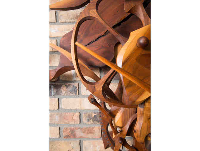 Timeshapes Wooden Kinetic Clock Sculpture by James Borden