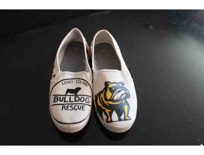 Long Island Bulldog Rescue Custom Canvas Shoes - Sz 9