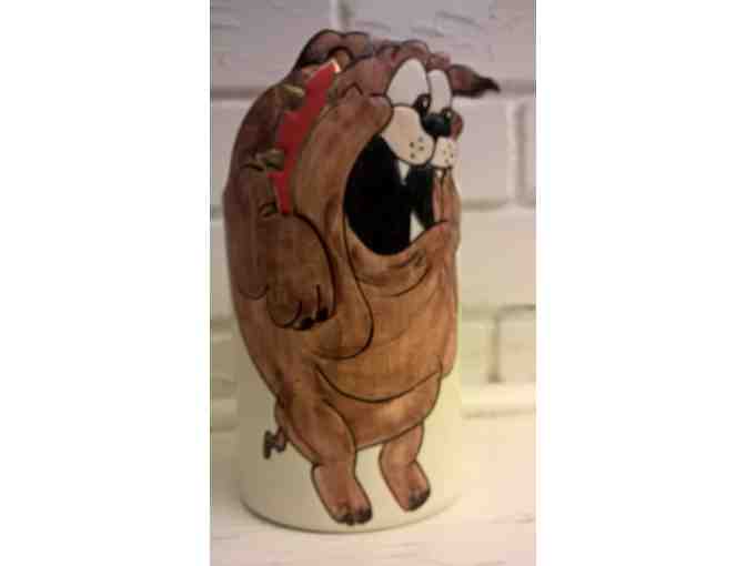 Custom Bulldog Vase