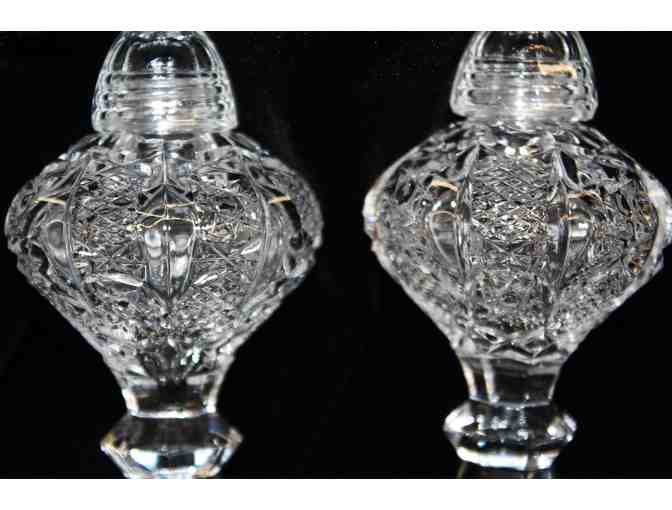 Vintage Cut Crystal Salt & Pepper Shakers