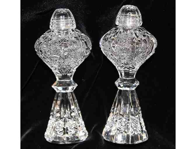 Vintage Cut Crystal Salt & Pepper Shakers