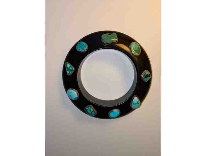 Vintage Resin Bangle with Turquoise stones and a surprise!