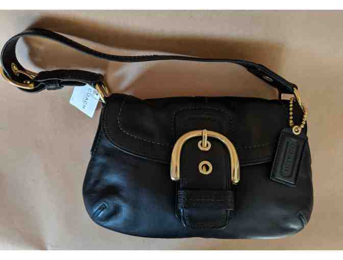 Coach Black leather with gold details NWT