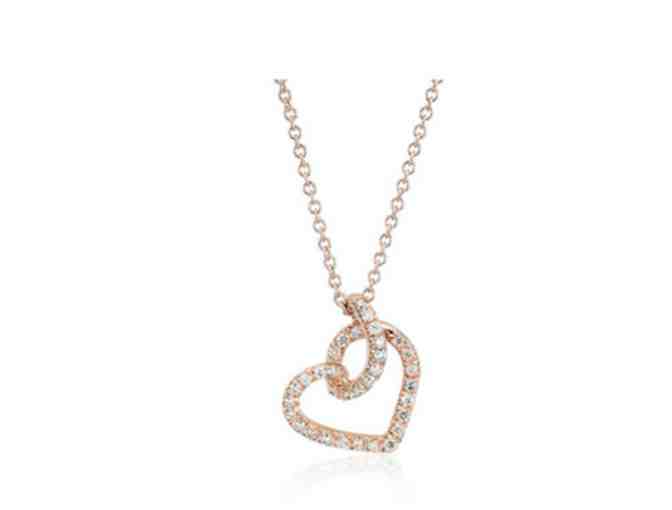 Diamond Twist Pave Heart Pendant - 14K Rose Gold