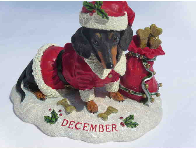 Danbury Mint Dachshund Figurine December Christmas