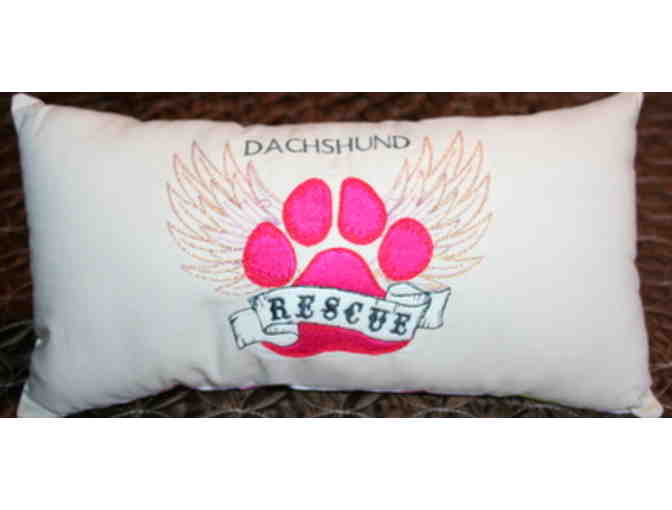 Handmade Dachshund Rescue Accent Pillow