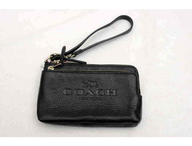 Coach Pebbled Leather Double Zip Wallet Wristlet New With Tags F52556