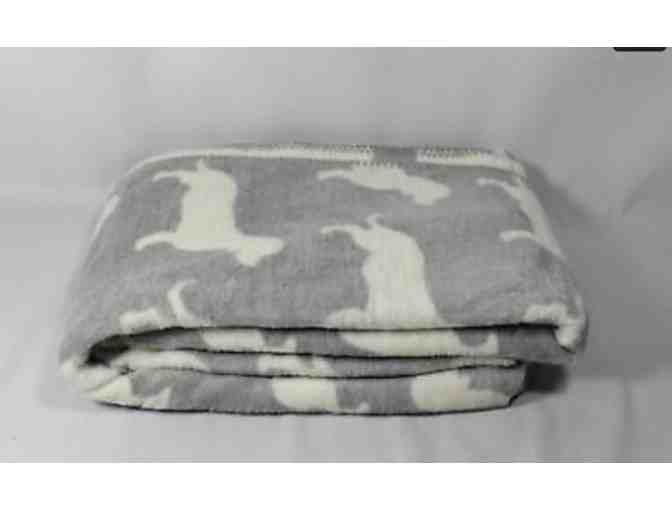 Gray and White Dachshund Blanket