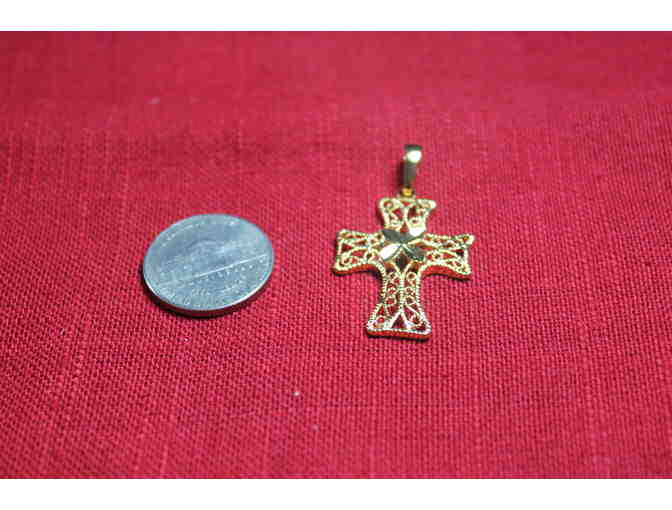 Gold filigree Cross Pendant