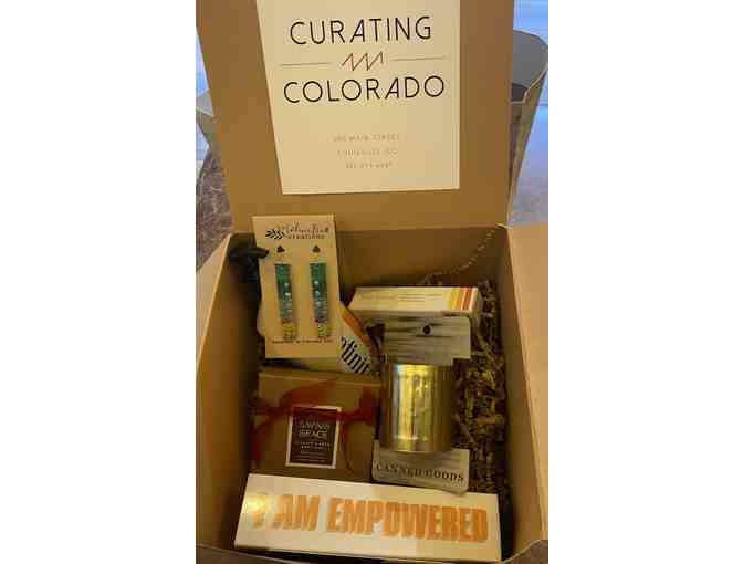 Curating Colorado gift box with My Saving Grace boutique gift card