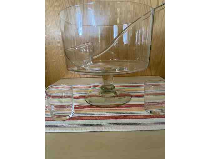 Glass Punch Bowl with 36 Glasses Plus a Serving Cup