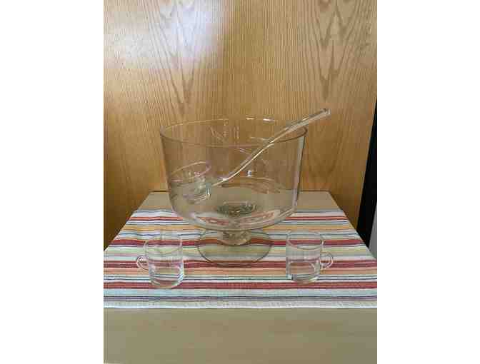 Glass Punch Bowl with 36 Glasses Plus a Serving Cup