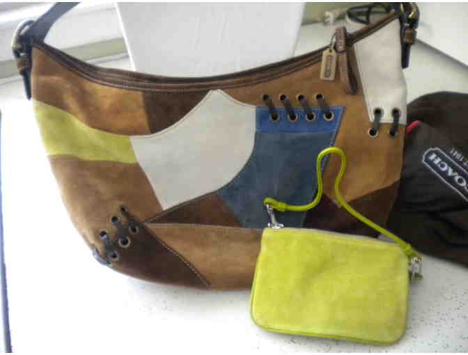Coach Patchwork Suede Hobo Bag with wallet