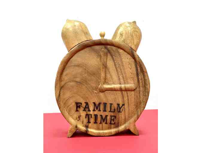 'Family Time' Handmade Wooden Clock