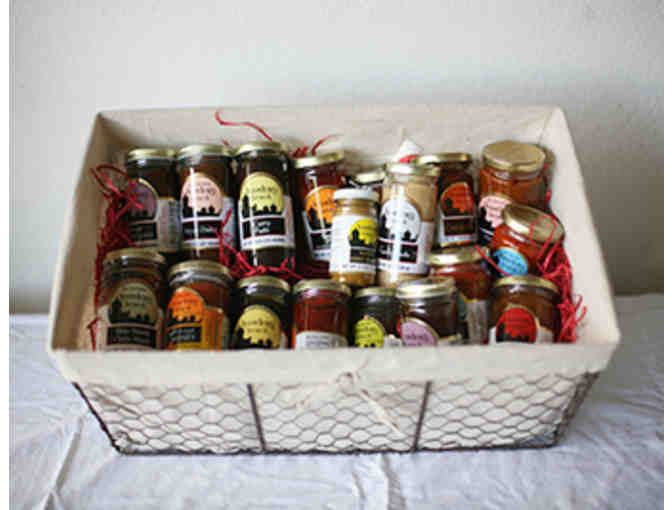 Gift basket of Indian chutneys, curries, and pastes