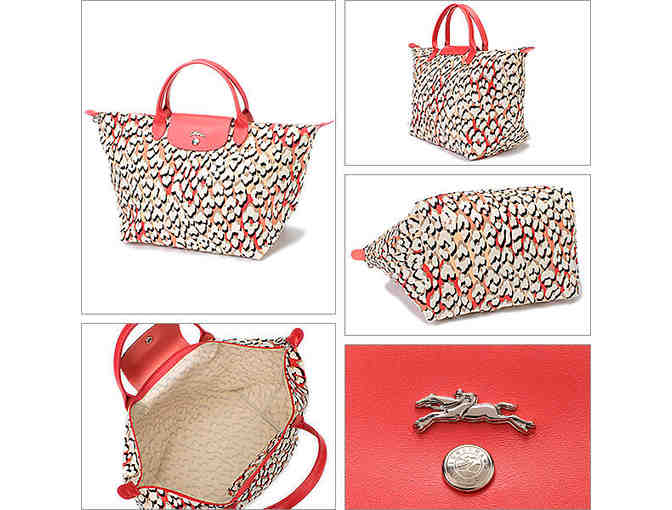 Longchamp Handbag: Ile Aux Pantheres in Coral*